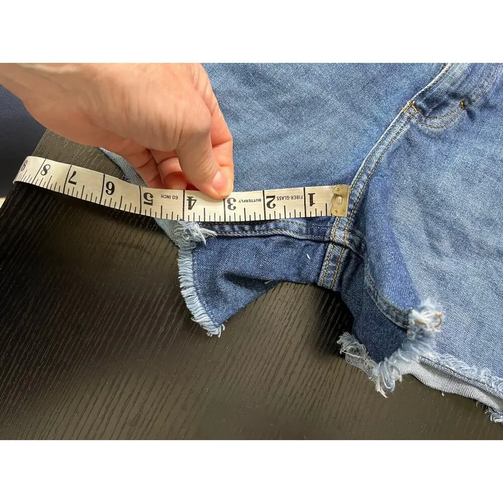 Vintage 90’s Lee High Waisted Jean Shorts with Cut-off Hem